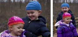 kids in quick easy knit hats